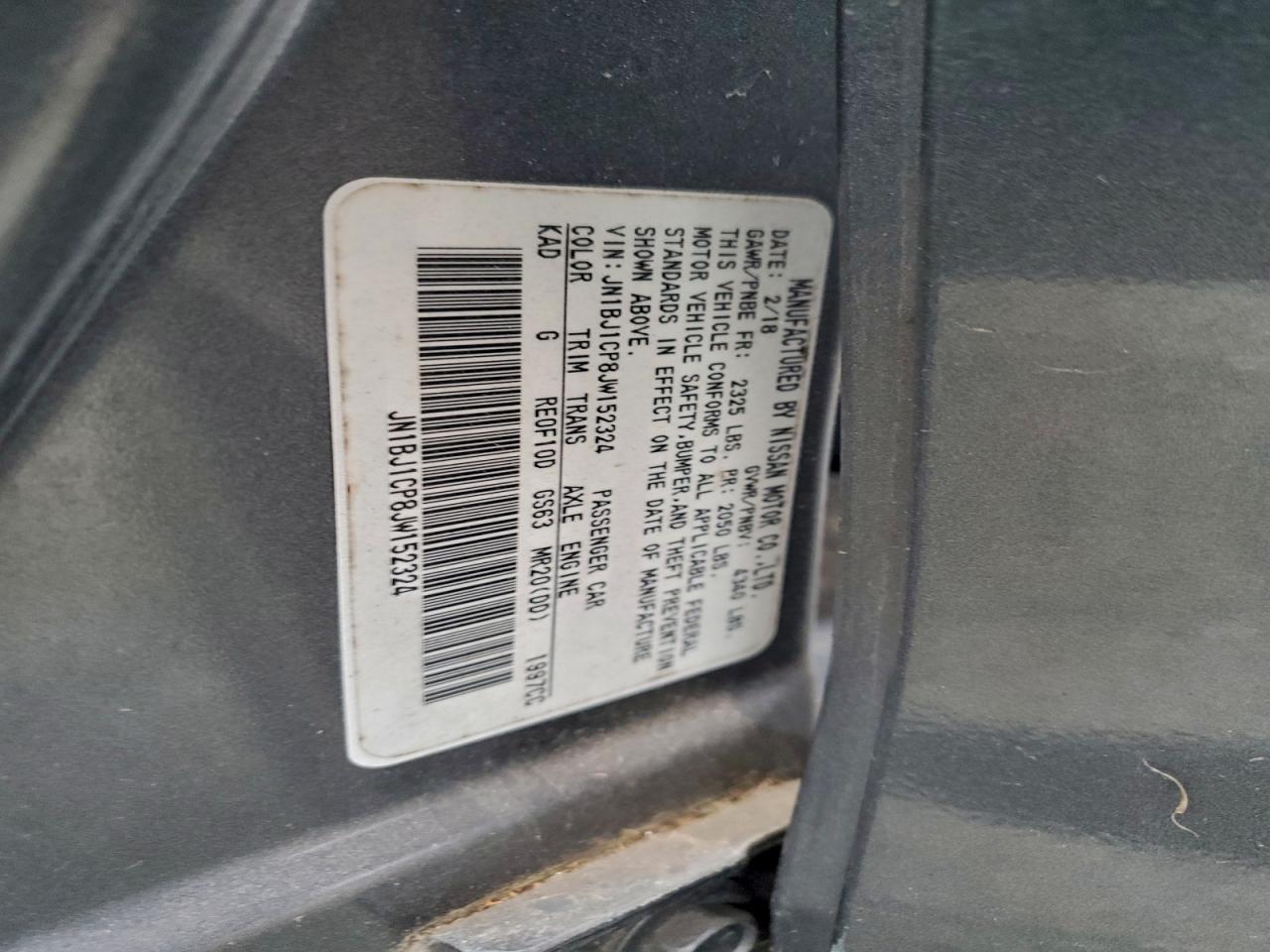 Lot #3317790108 2018 NISSAN ROGUE SPOR