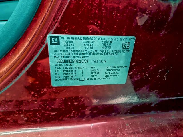 2015 CHEVROLET SILVERADO #3302740009