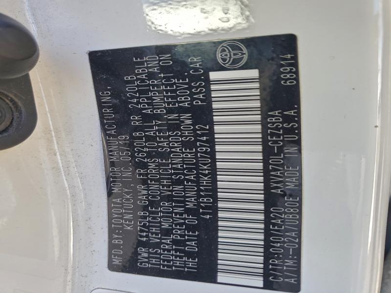 2019 TOYOTA CAMRY L #3311571231