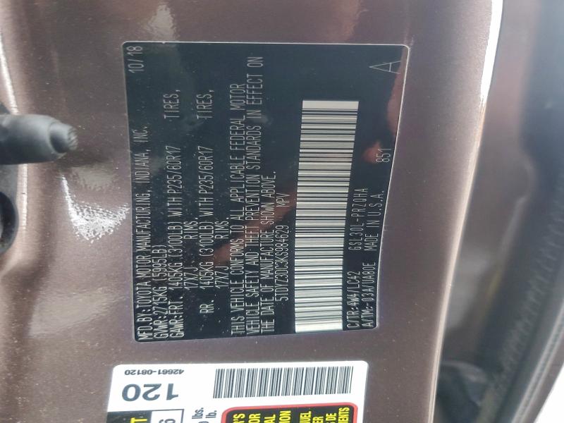 2019 TOYOTA SIENNA XLE #3308324280