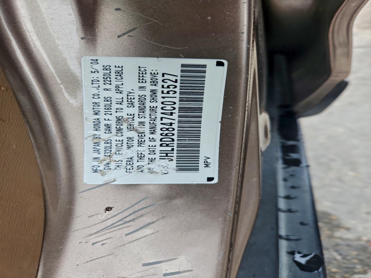 Lot #3311507234 2004 HONDA CR-V LX