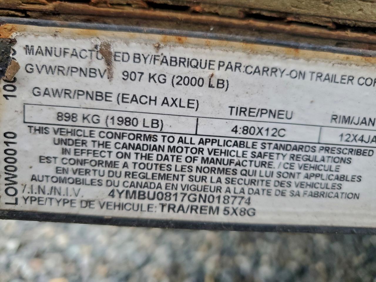 Lot #3309700843 2016 COT C UTLITY