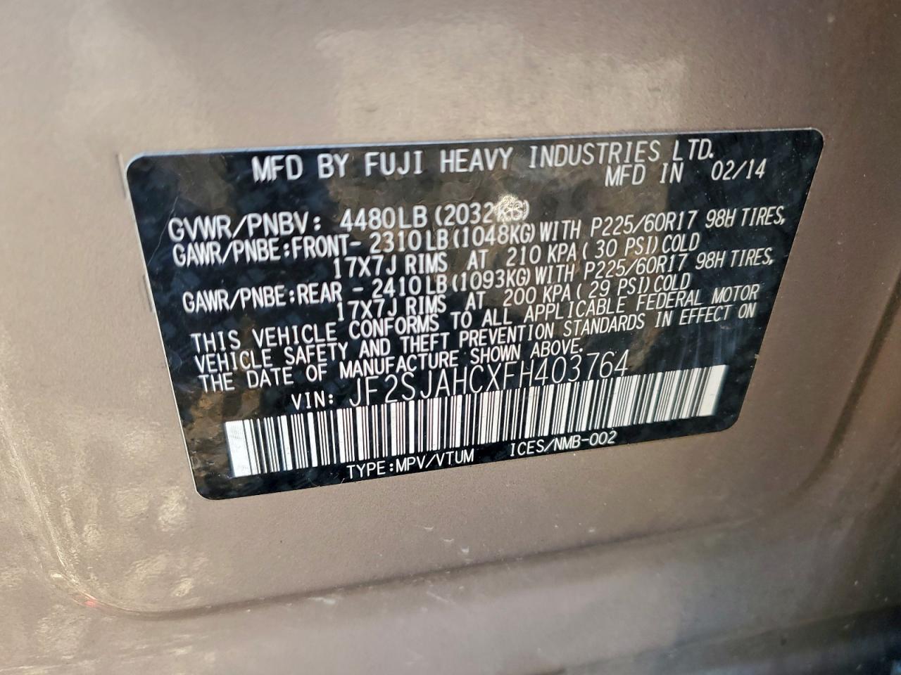 SUBARU FORESTER 2.5I LIMITED