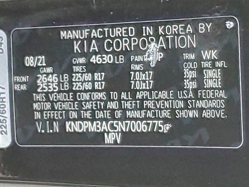 2022 KIA SPORTAGE L #3305428450