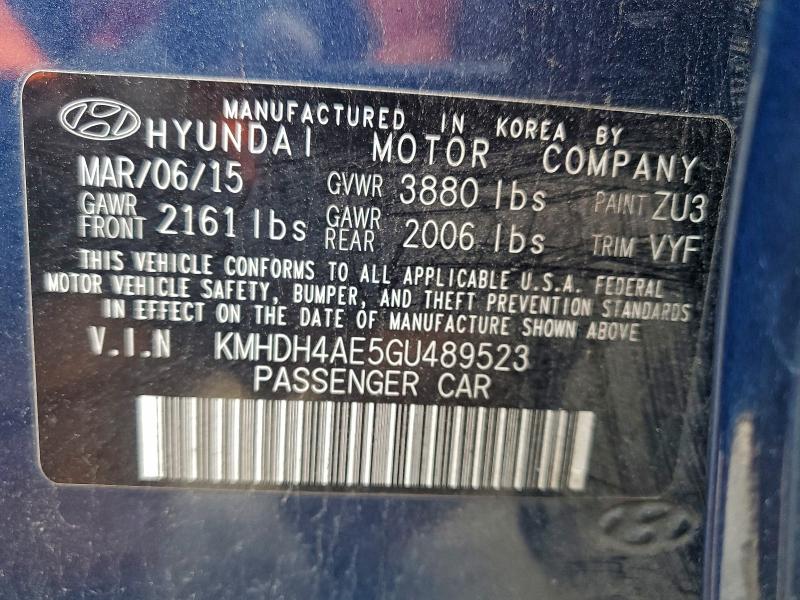 2016 HYUNDAI ELANTRA SE #3319957153