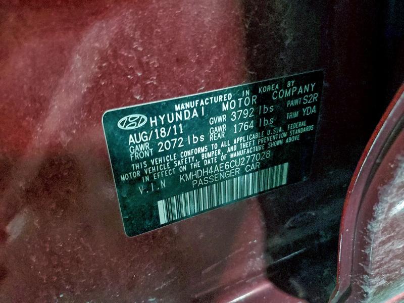 2012 HYUNDAI ELANTRA GL #3317752080