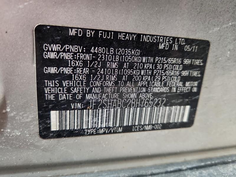 2011 SUBARU FORESTER 2 #3317785106