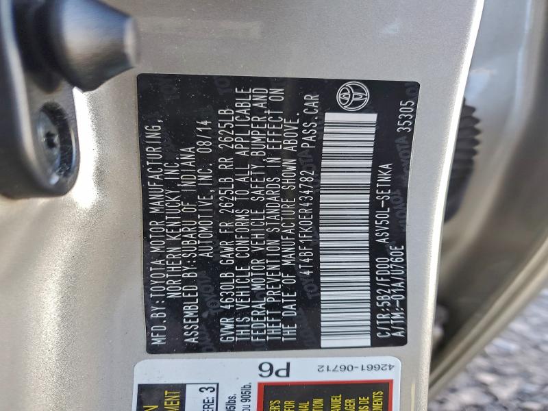 2014 TOYOTA CAMRY L #3304766972