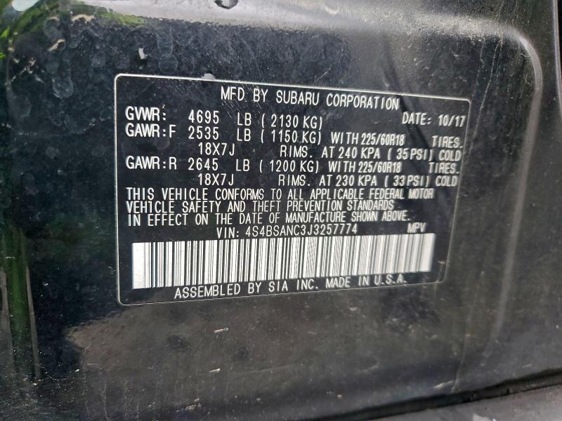 2018 SUBARU OUTBACK 2. #3316066250