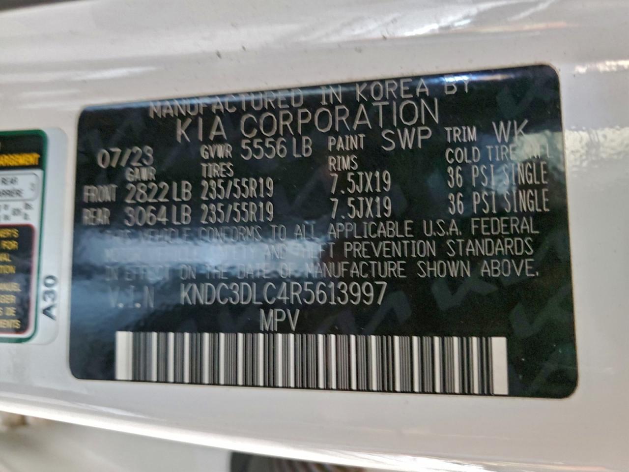 Lot #3317721086 2024 KIA EV6 LIGHT