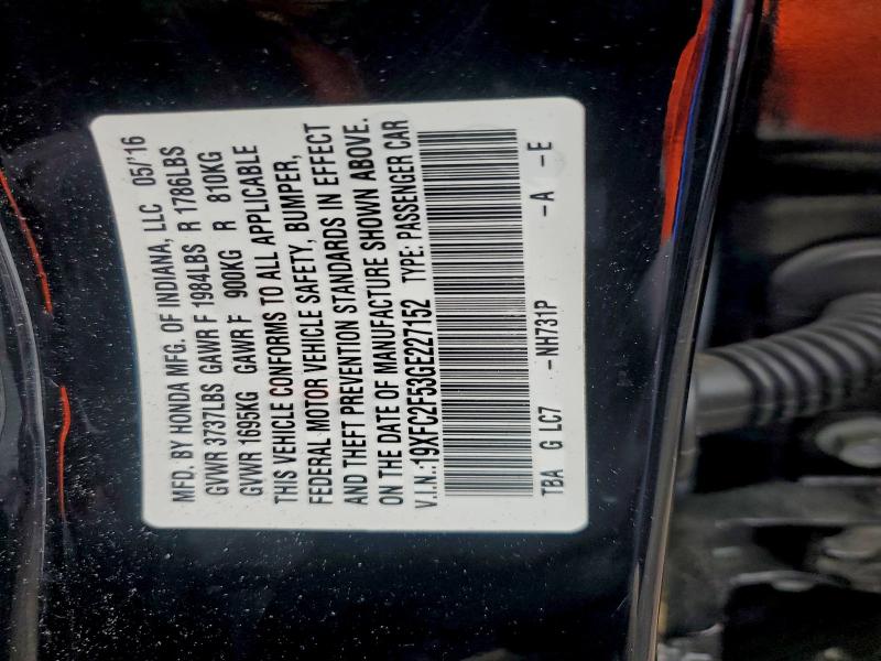 2016 HONDA CIVIC LX #3304515508