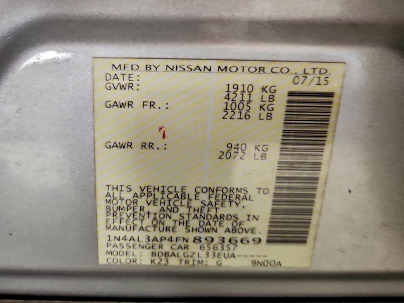 2015 NISSAN ALTIMA 2.5 #3315976117