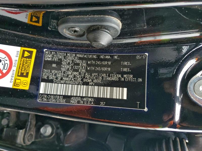 2017 TOYOTA HIGHLANDER #3303861784