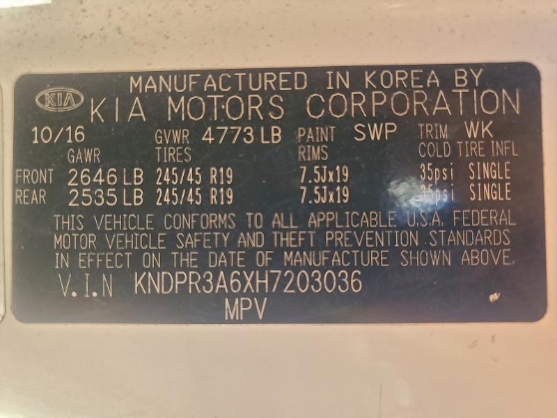 2017 KIA SPORTAGE S #3311451266