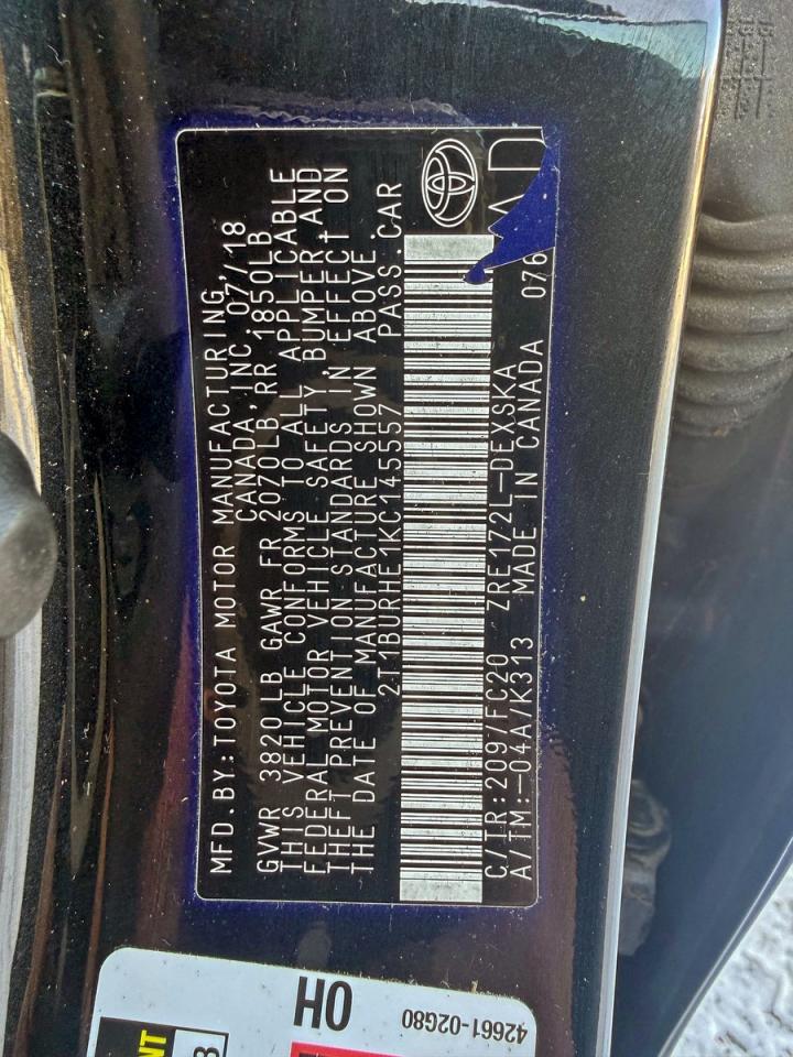 Lot #3315907115 2019 TOYOTA COROLLA L