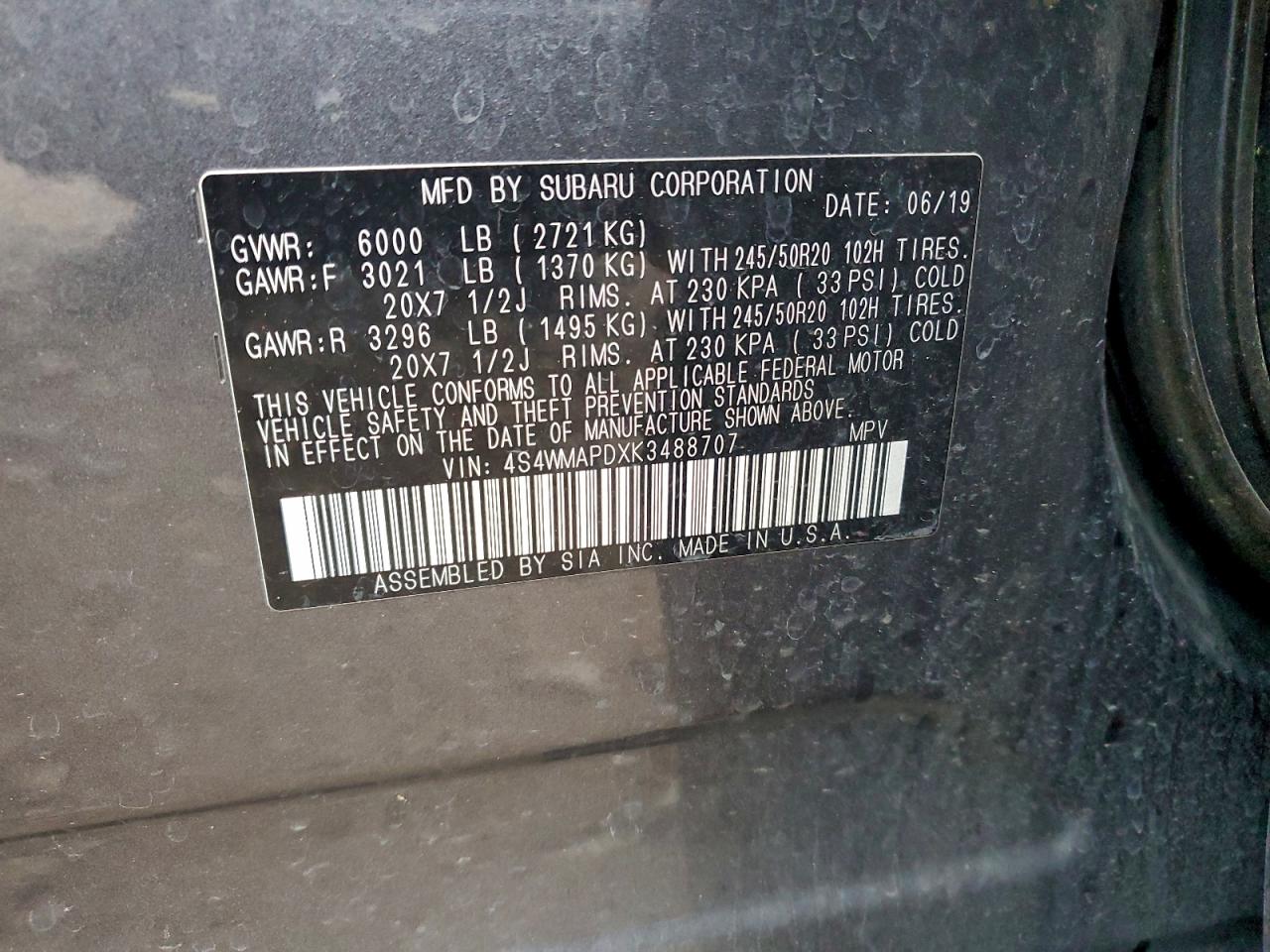 SUBARU ASCENT LIMITED