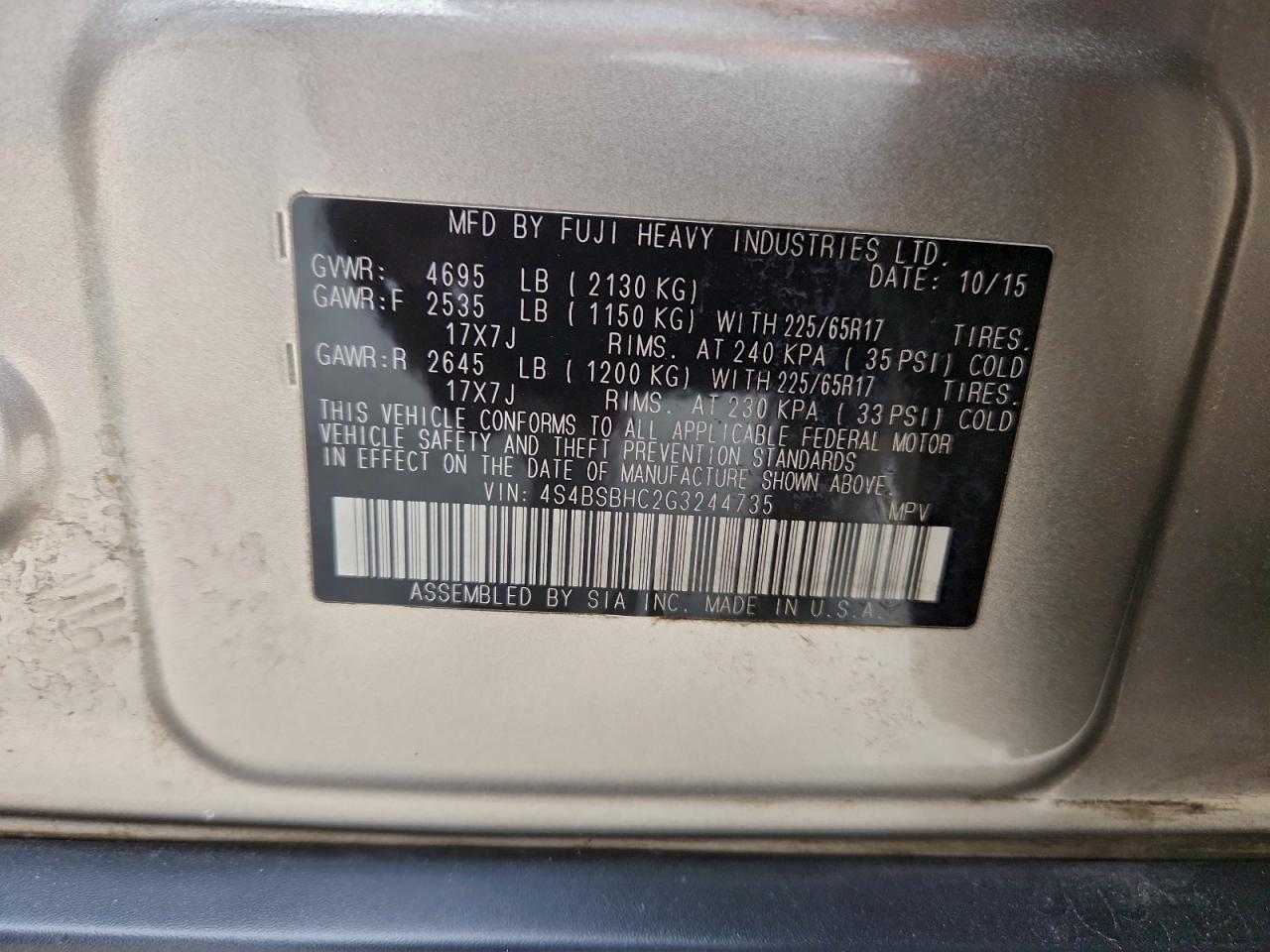 SUBARU OUTBACK 2.5I PREMIUM