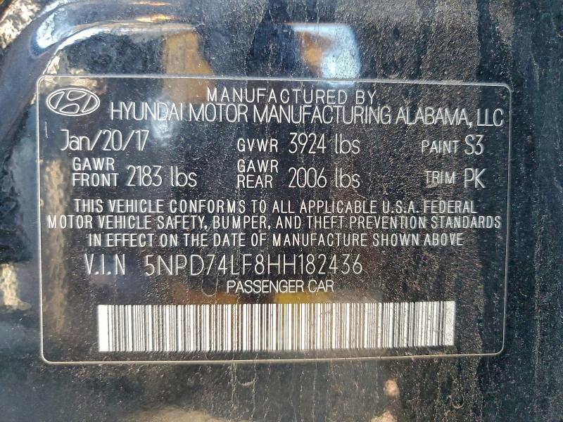 2017 HYUNDAI ELANTRA SE #3304530478