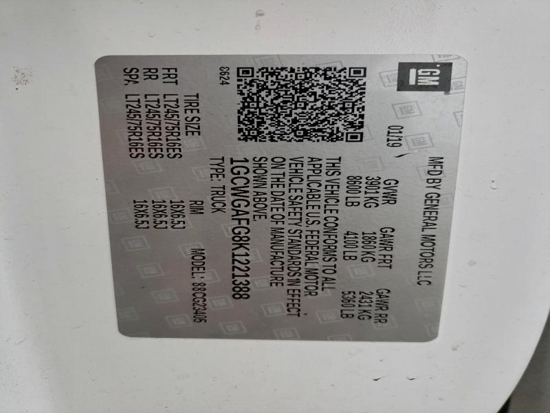 2019 CHEVROLET EXPRESS G2 #3317684216