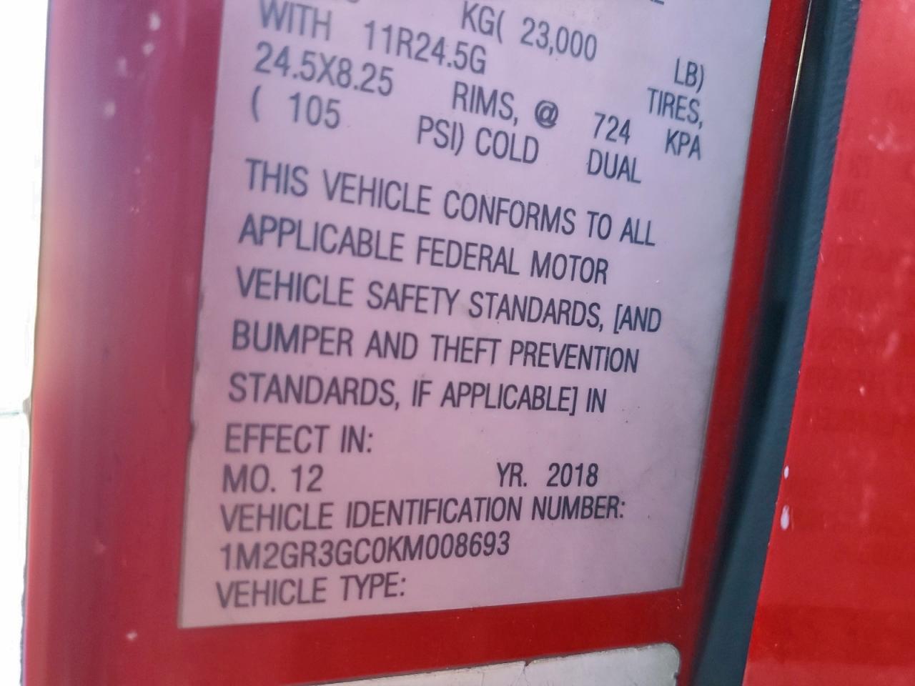 Lot #3301961432 2019 MACK GRANITE