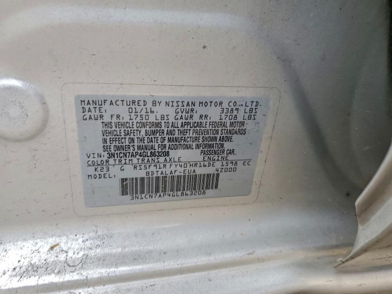 2016 NISSAN VERSA S #3311707218