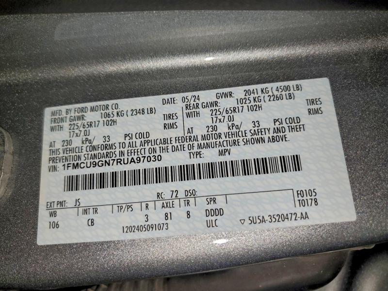 2024 FORD ESCAPE ACT #3318937960