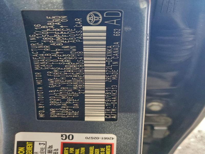 2017 TOYOTA COROLLA L #3311530275