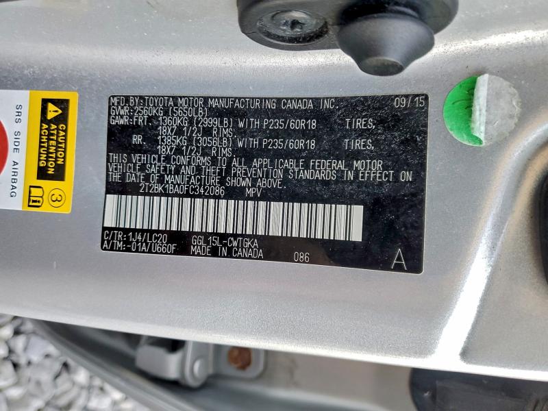 2015 LEXUS RX 350 BAS #3301970477