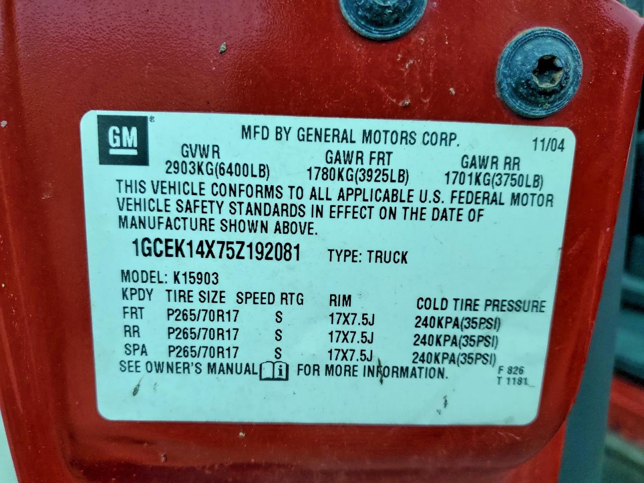 Lot #3304644945 2005 CHEVROLET SILVERADO