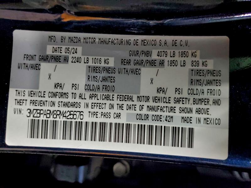 2024 MAZDA 3 SELECT S #3320313925