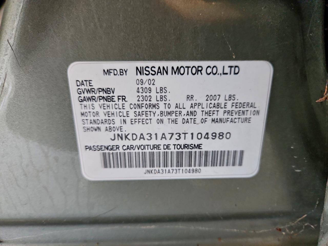 Lot #3311730232 2003 INFINITI I35