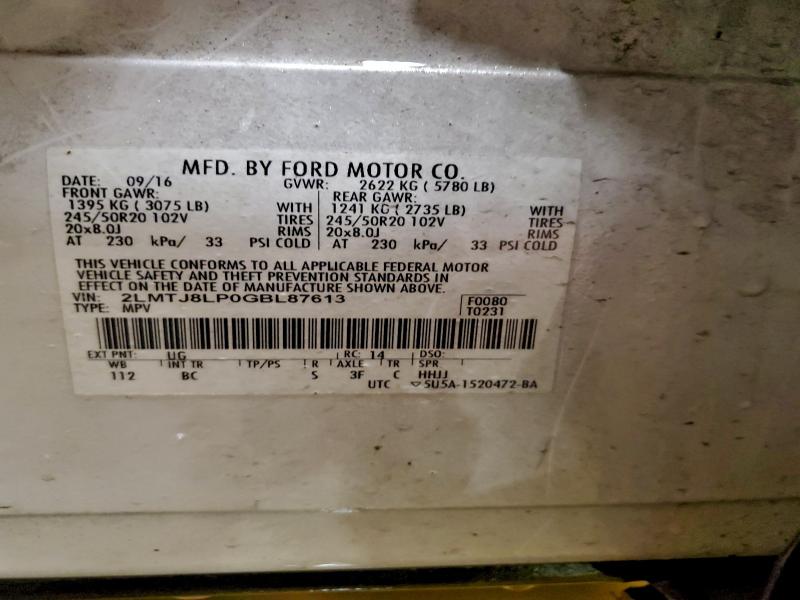 2016 LINCOLN MKX RESERV #3315564778