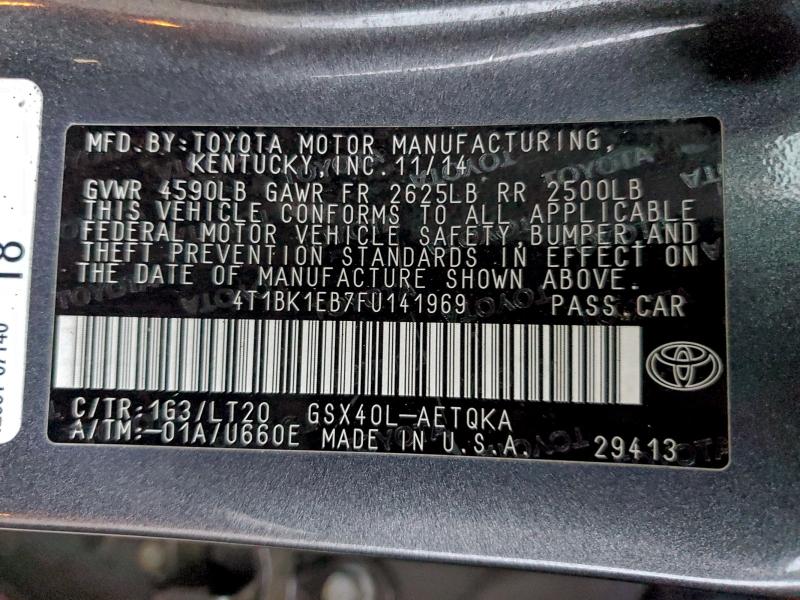 2015 TOYOTA AVALON XLE #3310484088