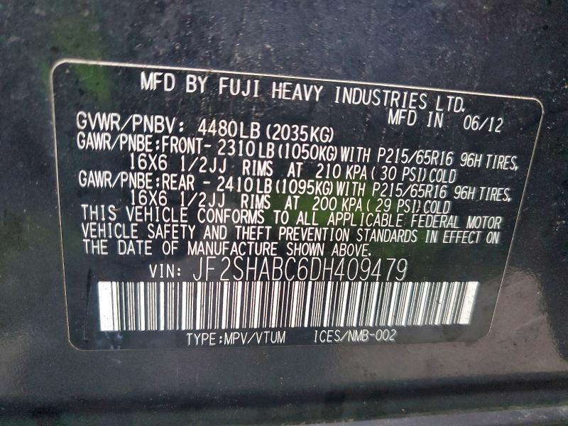 2013 SUBARU FORESTER 2 #3302649006