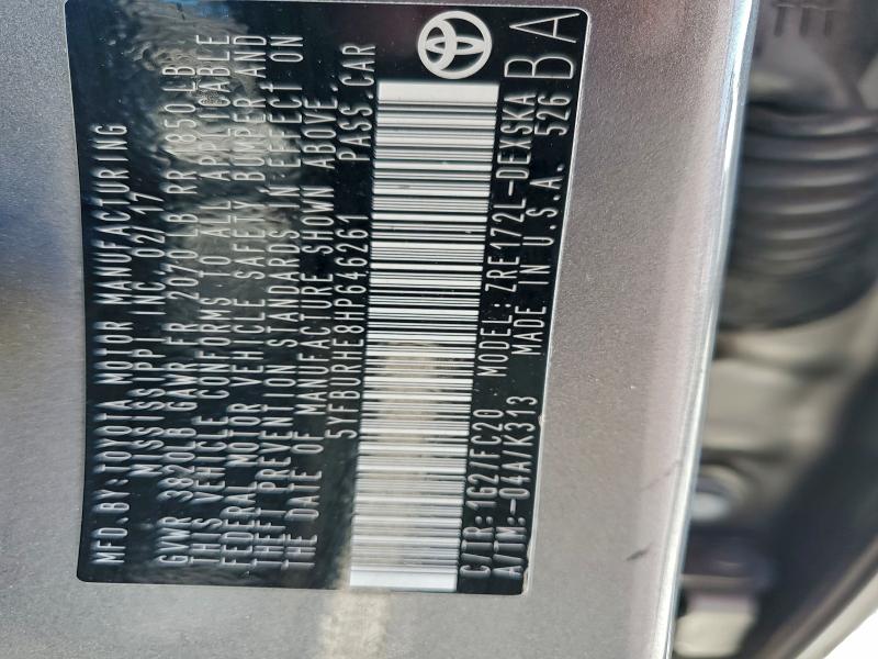 2017 TOYOTA COROLLA L #3316722429