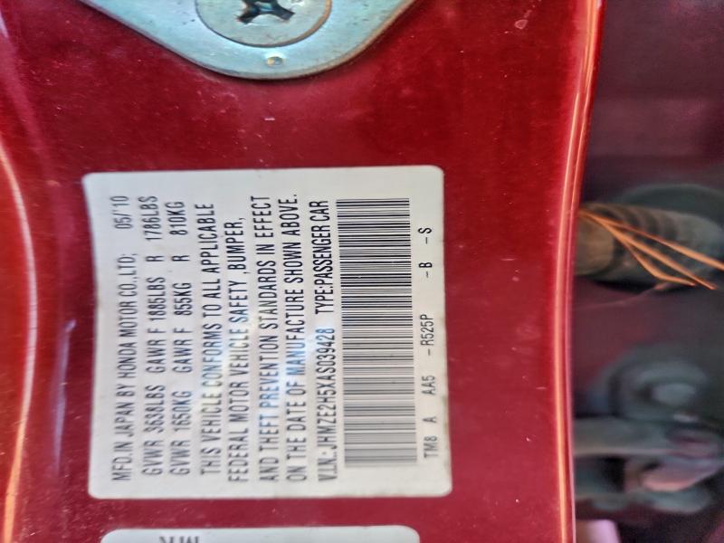 2010 HONDA INSIGHT LX #3319029288