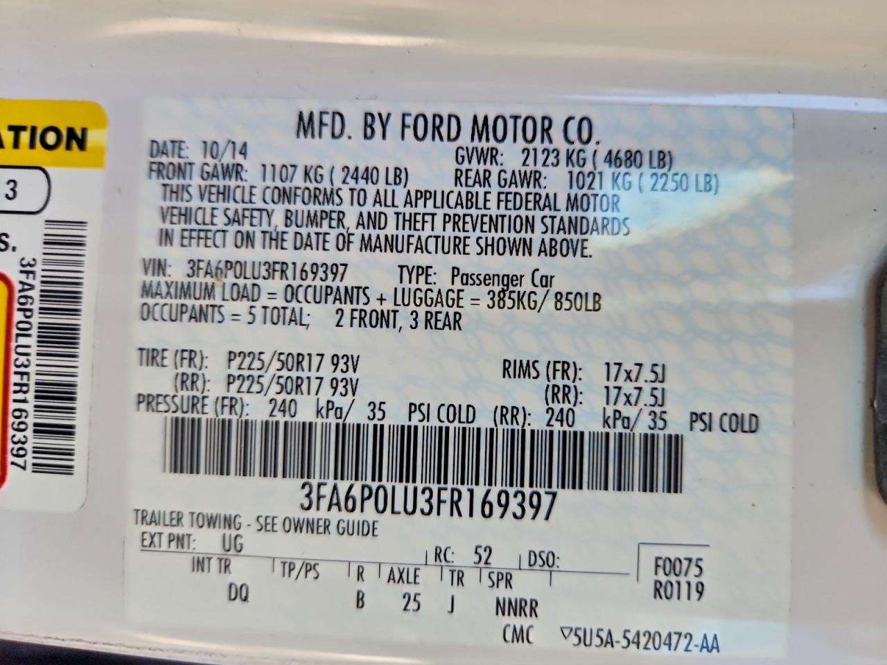 FORD FUSION SE HYBRID