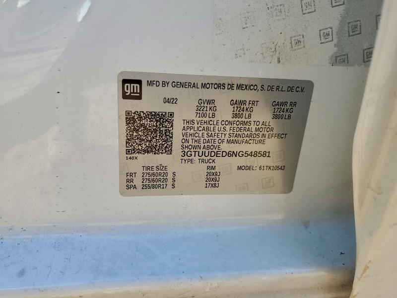 2022 GMC SIERRA K15 #3310307970