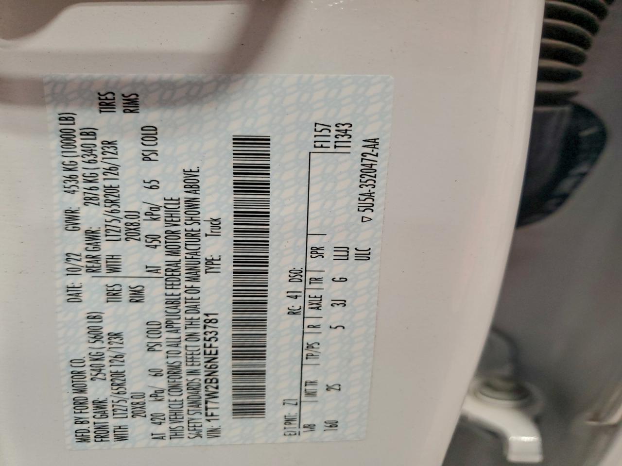 Lot #3315685716 2022 FORD F250 SUPER