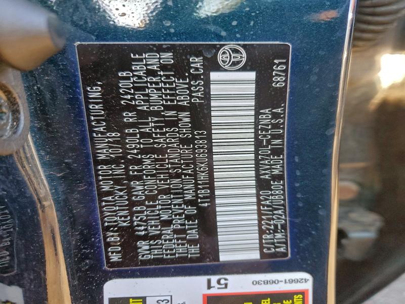 2019 TOYOTA CAMRY L #3308341060