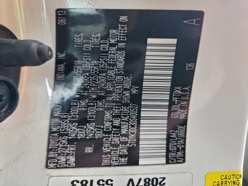 2013 TOYOTA SIENNA XLE #3309181622