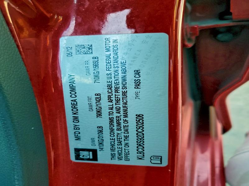 2013 CHEVROLET SPARK 1LT #3311545292