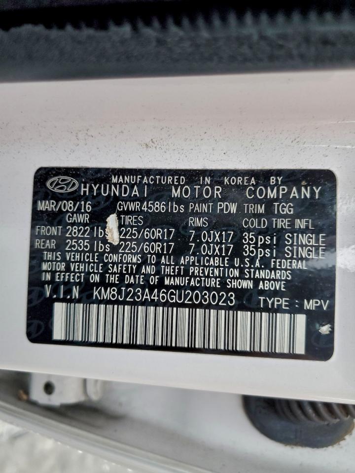 Lot #3317807079 2016 HYUNDAI TUCSON SE