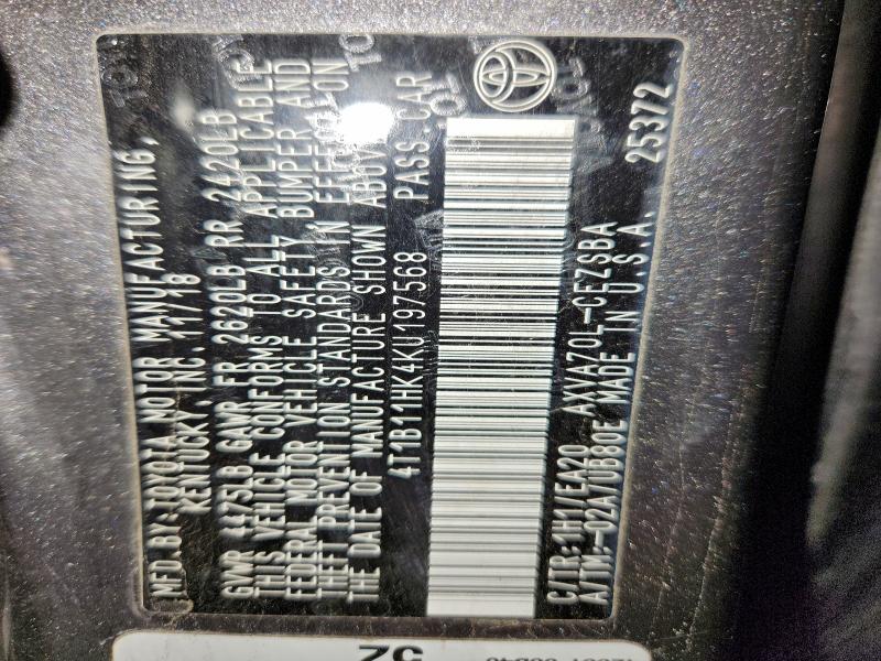 2019 TOYOTA CAMRY L #3311650249