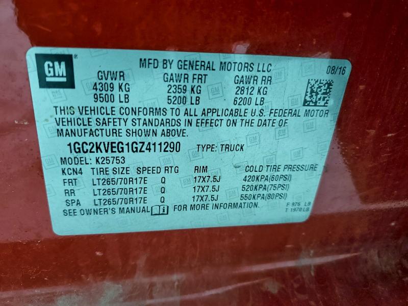 2016 CHEVROLET SILVERADO #3316722472