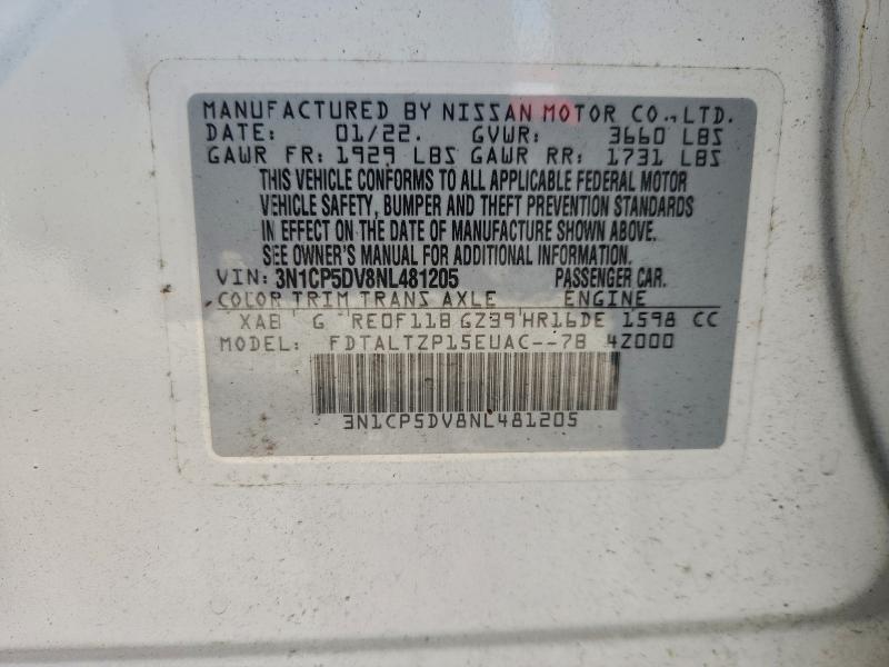 2022 NISSAN KICKS SR #3315925103