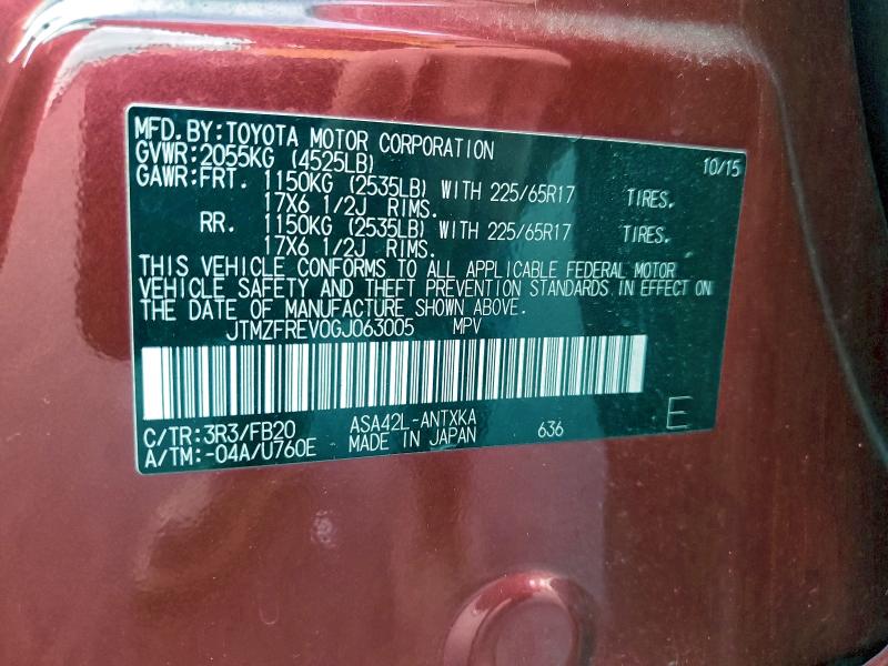 2016 TOYOTA RAV4 LE #3310364009