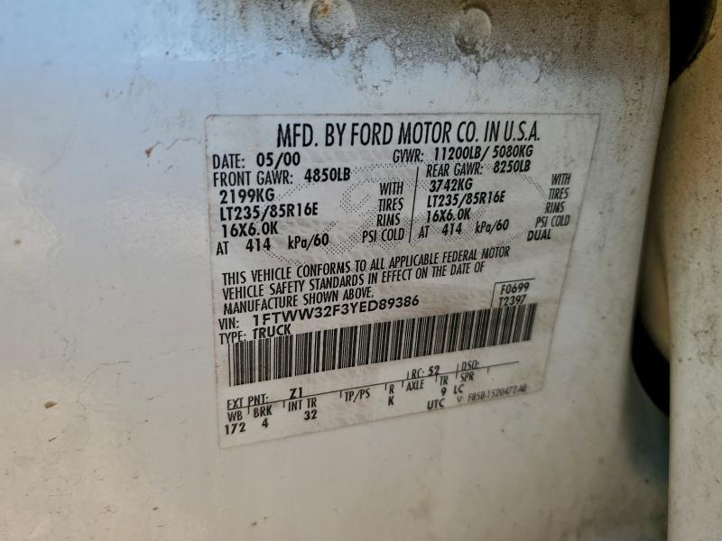 2000 FORD F350 SUPER #3312570162