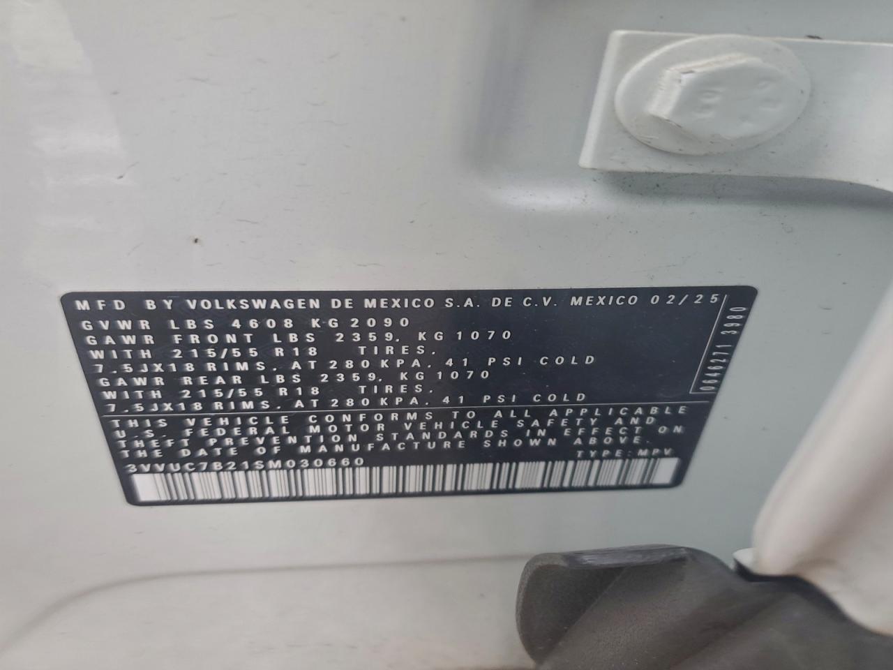 Lot #3304961996 2025 VOLKSWAGEN TAOS SE