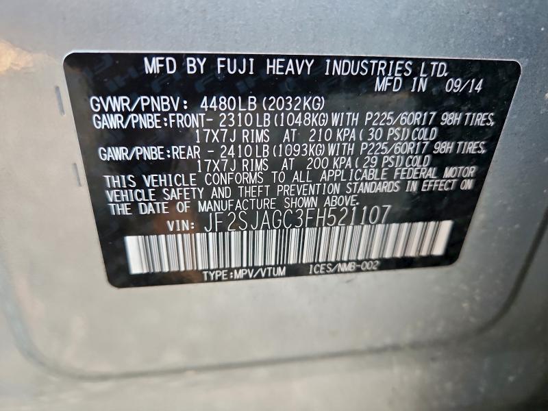 2015 SUBARU FORESTER 2 #3317026110